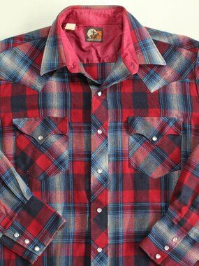 VINTAGE Open Range Pearl Snap Flannel